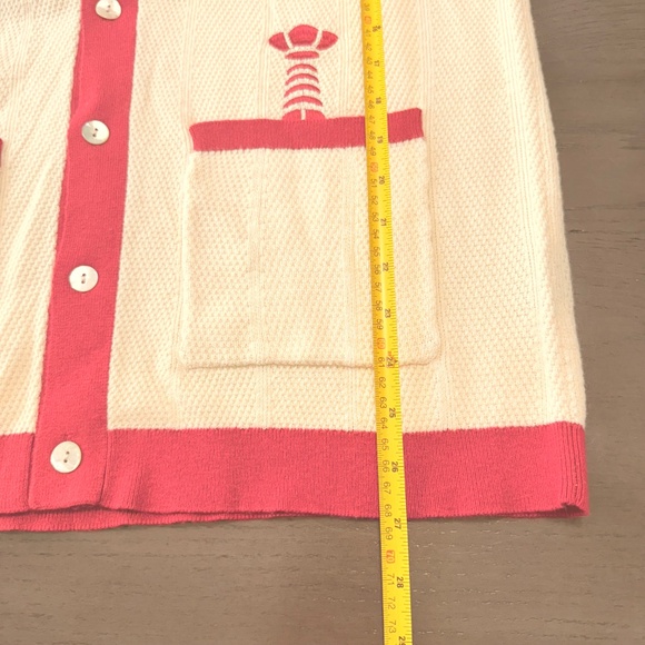 Art of Rhetoric Mens M Button Up Knit Shirt Cardigan Lobsters Pockets - Picture 5 of 7